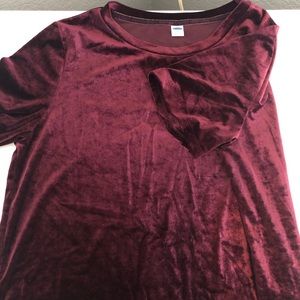 Maroon velvet top